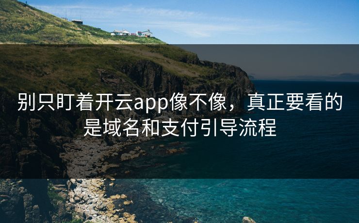 别只盯着开云app像不像,真正要看的是域名和支付引导流程 别只盯着开云app像不像,真正要看的是域名和支付引导流程