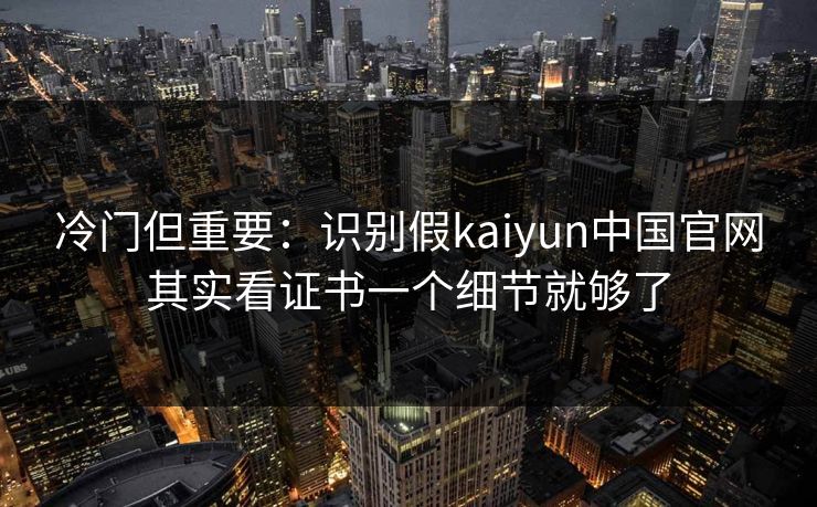 冷门但重要:识别假kaiyun中国官网其实看证书一个细节就够了 冷门但重要:识别假kaiyun中国官网其实看证书一个细节就够了